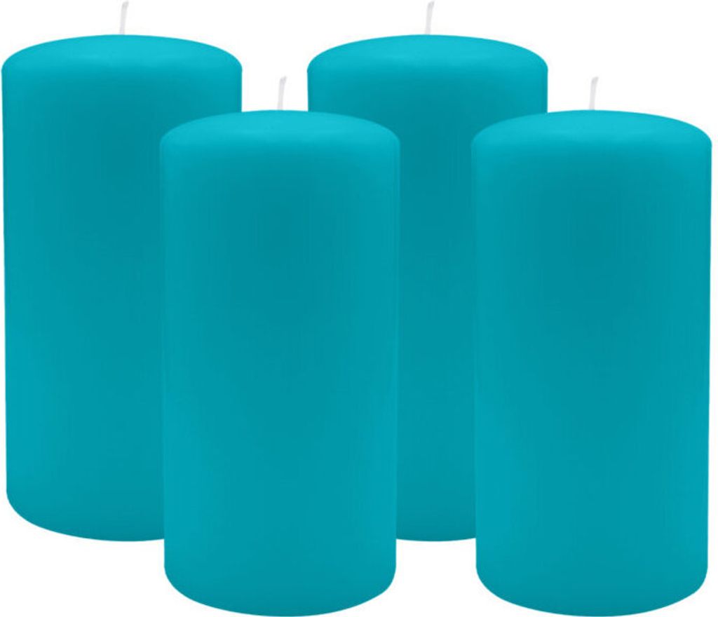 4er Set Adventskranzkerzen Ocean Blau Ø 80 x 150 mm
