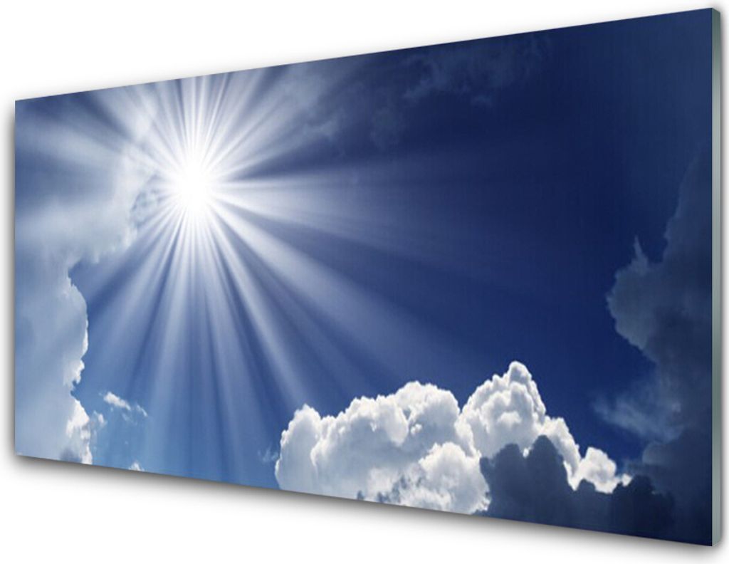 Küchenrückwand aus Glas 100x50cm Spritzschutz Sonne Landschaft