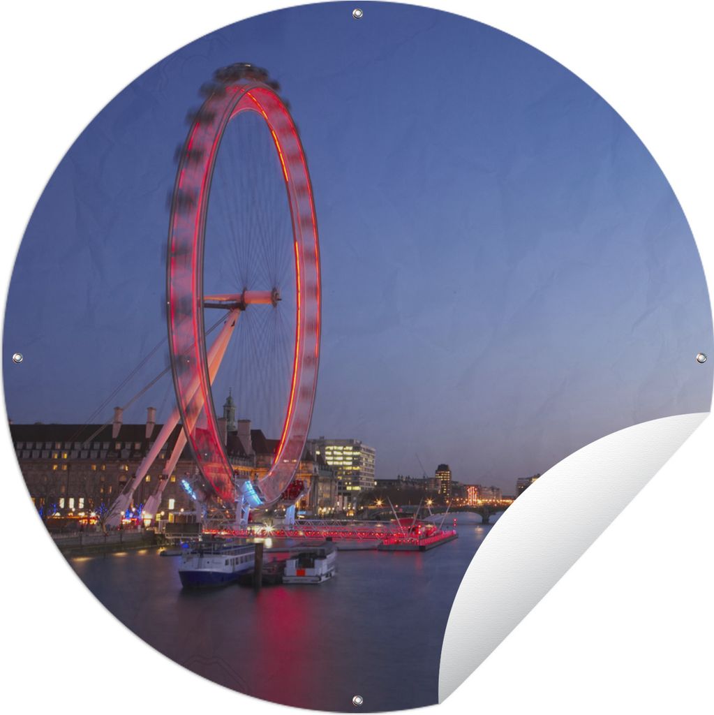 MuchoWow Gartenposter Outdoor-Poster Rund London - Riesenrad - London Eye Ø 150 cm Gartendeko Rundes Poster draußen