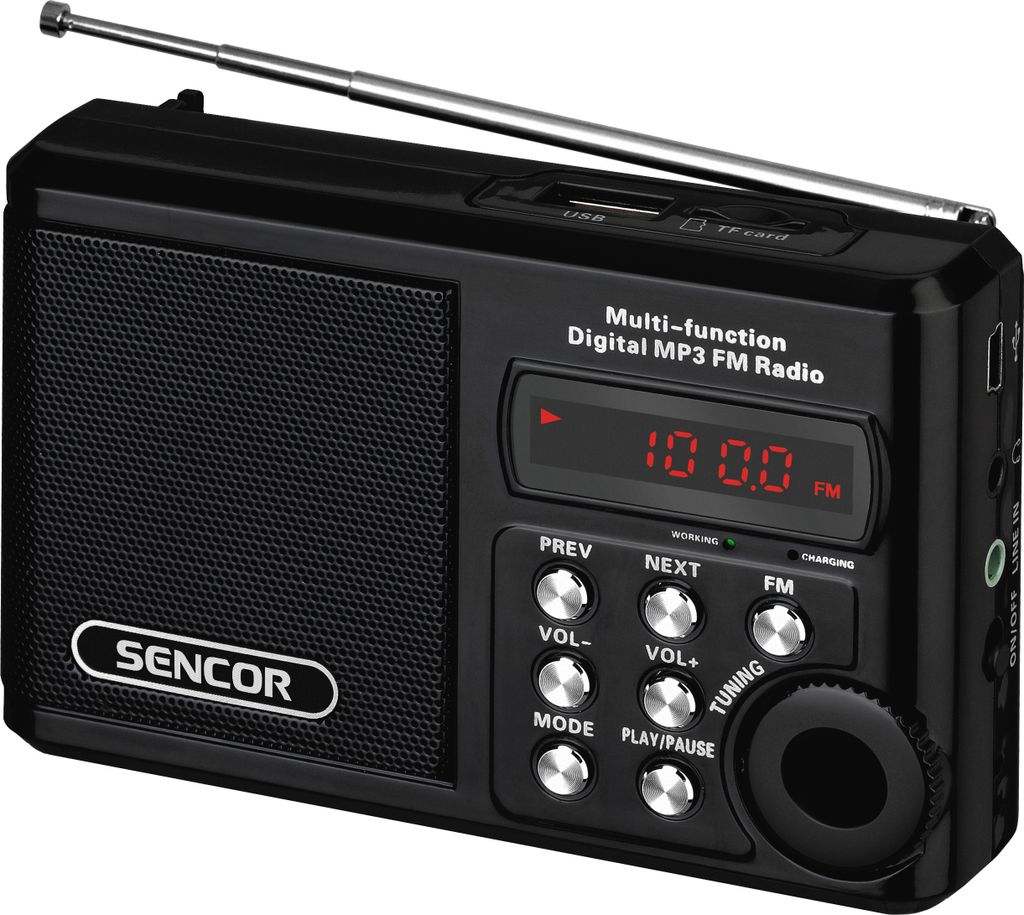 SENCOR SRD 215 B Radiopřijímač, analogový FM tuner, USB a Obrázek produktu 