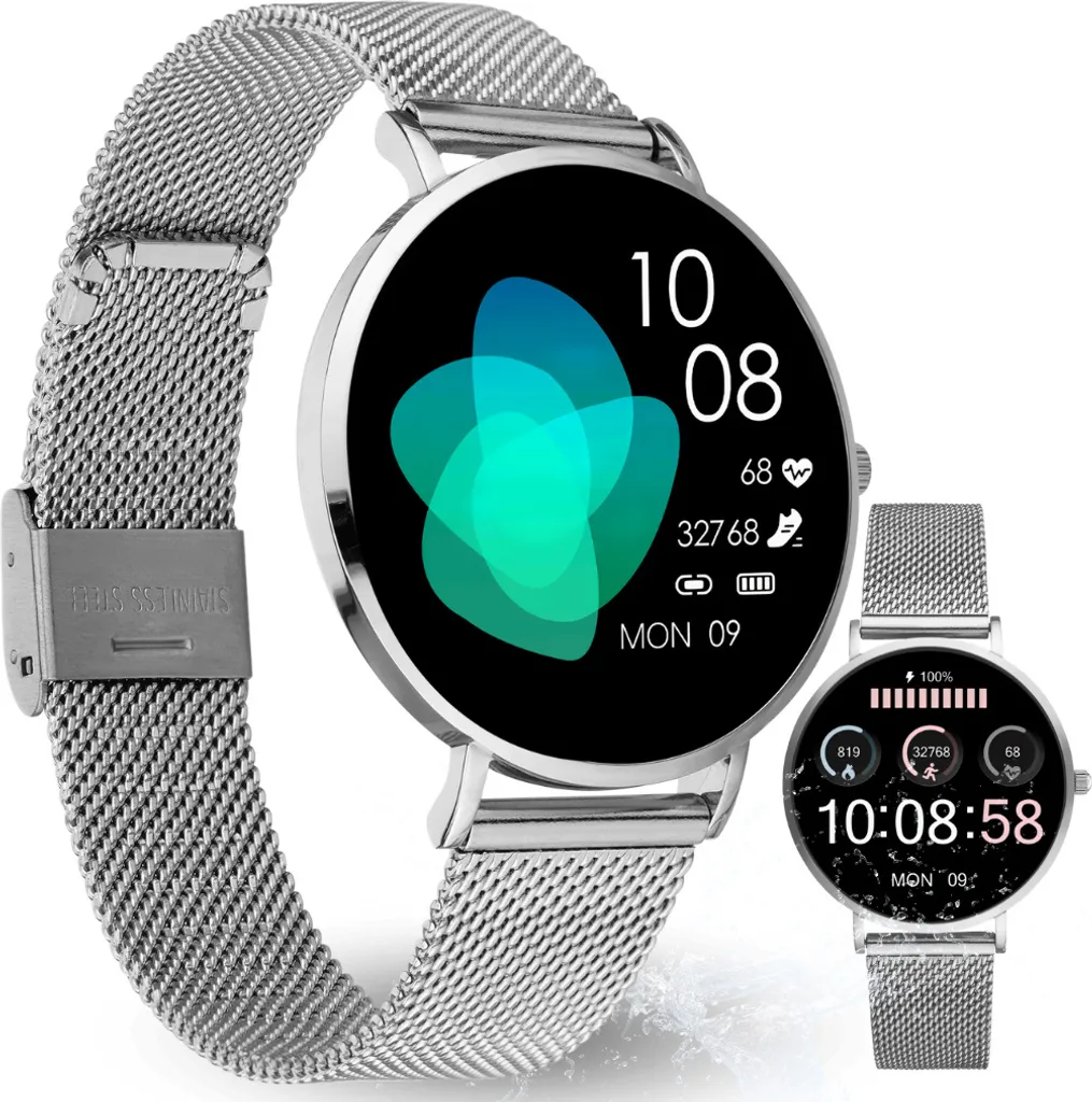 XCOAST SIONA 2 Smartwatch Fitness Donna Argento - 6 Giorni Batteria