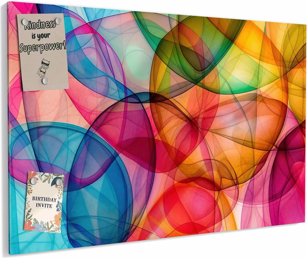 Magnettafel 90x60cm magnetisch & beschreibbar Metall-Board - Farbenpracht