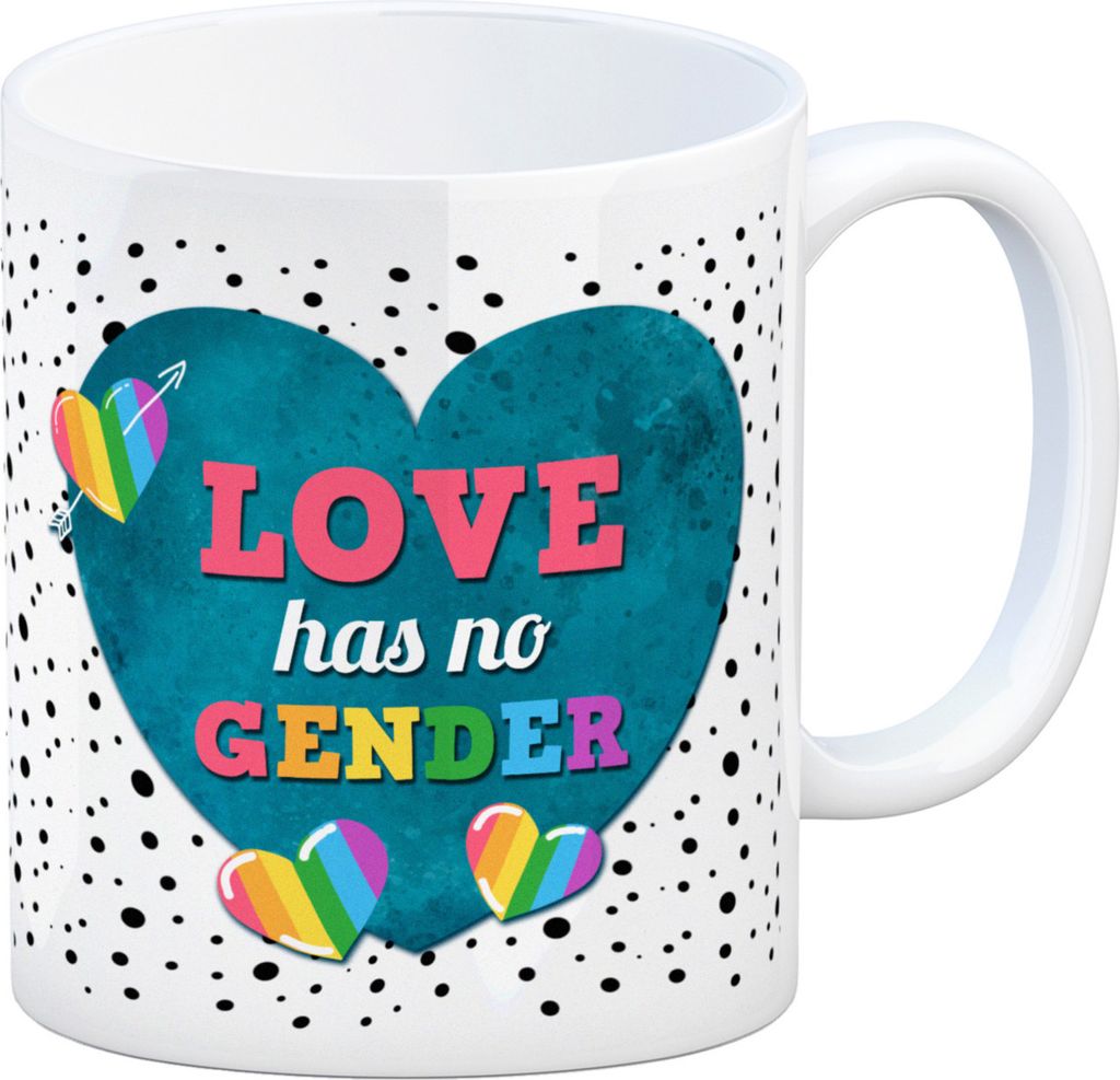 Kaffeebecher mit Spruch: Love has no gender Kaffeetasse Tasse