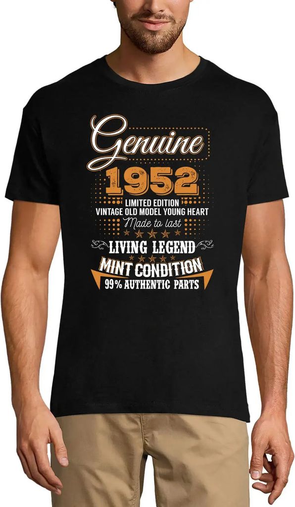 Herren Grafik T-Shirt Echte limitierte Auflage von 1952 – Genuine 1952 Limited Edition – Geschenk 72. Geburtstag Jahrestag 72 Jahre Jubiläum 72
