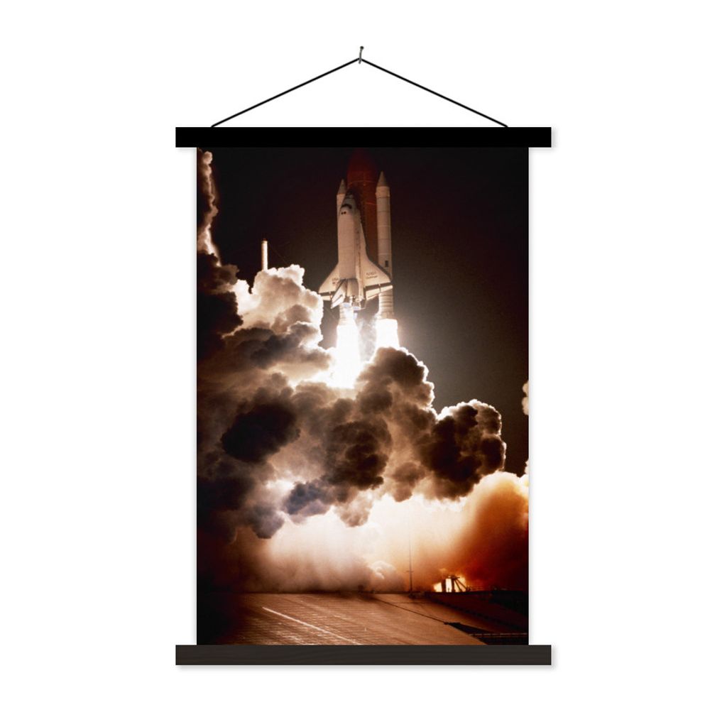 MuchoWow Textilposter Start des Space Shuttle 120x180 cm mit schwarzem Rahmen - Fotos