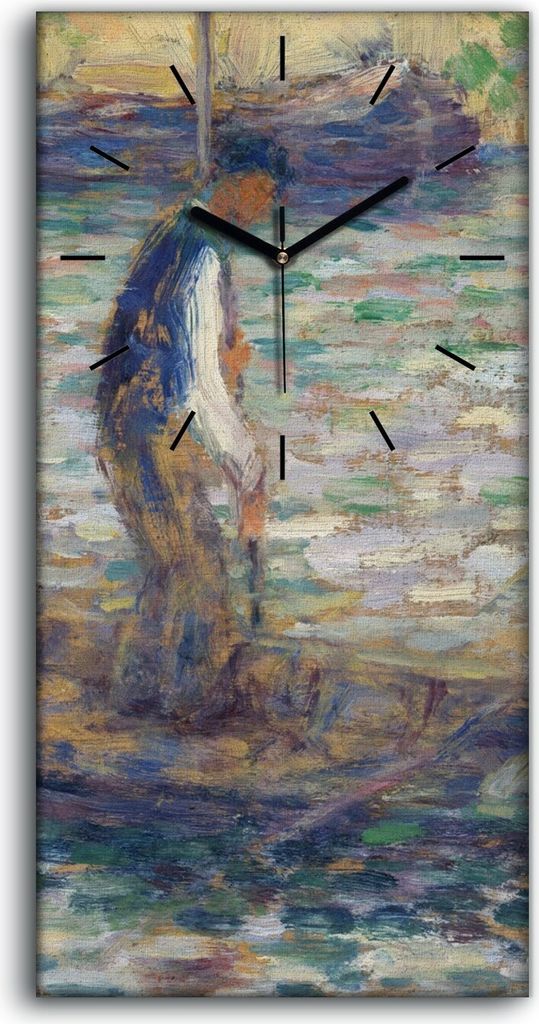Küche Wohnzimmer Wand Leinwand Uhr Geräuschlos Kunstdruck 30x60 Ein Fischer - schwarze Hände