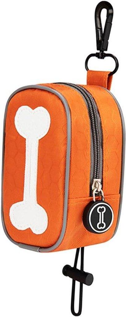 Portabler Hundekotbeutelhalter, orange, Oxford-Stoff, für Spaziergänge