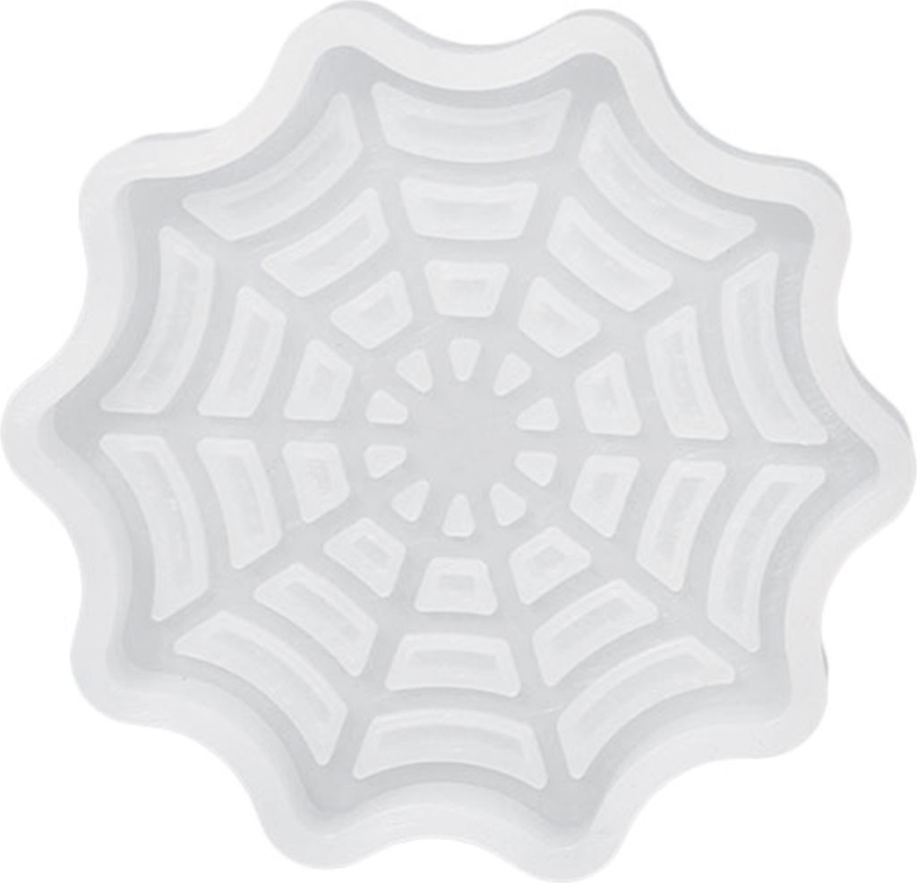 Halloween-Untersetzer-Harzform, Totenkopf-Spinnennetz-Grabsteinform, DIY-Handwerk, Epoxidharzguss, Silikon-Kerzenbecherhalter, Kerzenform