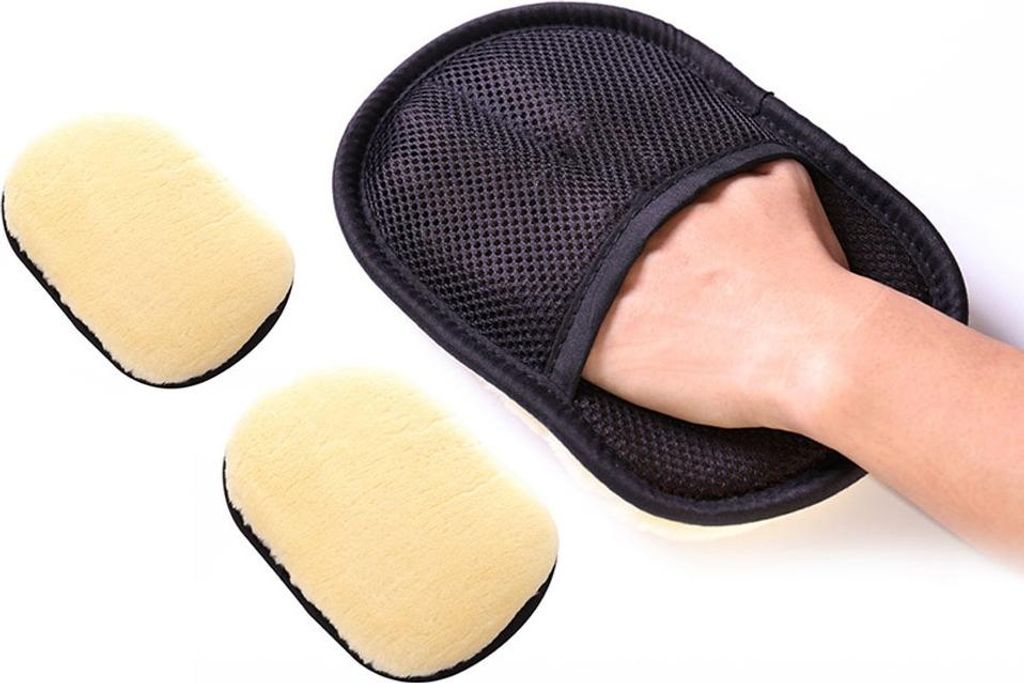 INF Weiche Auto Waschhandschuhe aus Kunstwolle (2er-Pack) - Kratzfreie Plüschhandschuhe