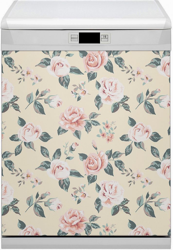 Magnet für Spülmaschine Abwaschbar 60x70 cm Magnet für Spülmaschine Magnetmatte Dekor - Vintage -Rosen