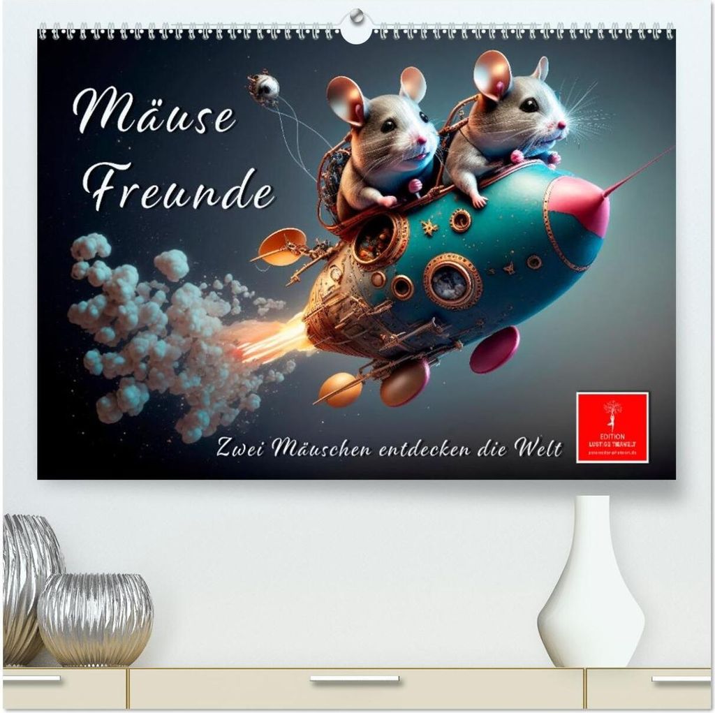Mäuse Freunde (hochwertiger Premium Wandkalender 2026 DIN A2 quer), Kunstdruck in Hochglanz
