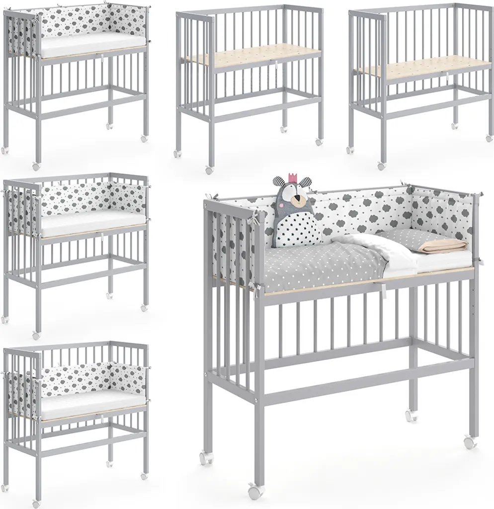 Lit d'appoint pour cododo Vitalispa Sophie gris idéal chambre parent