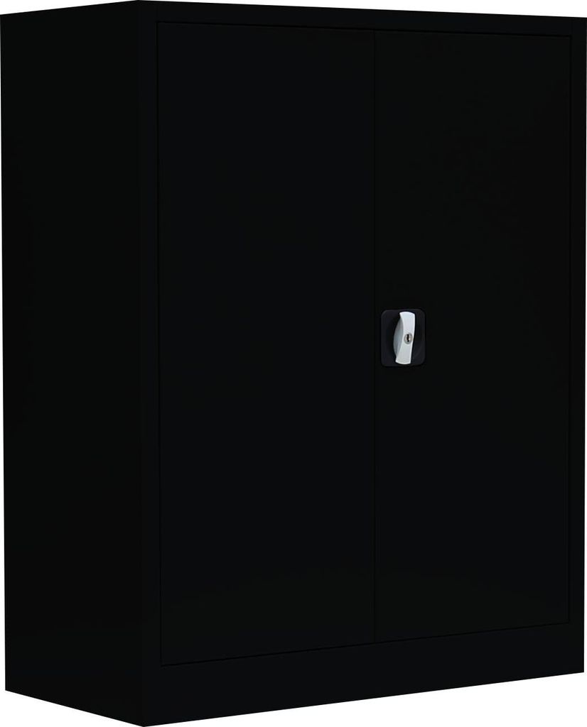 Stahl-Aktenschrank Metallschrank abschließbar Büroschrank Stahlschrank 100 x 80 x 38,3cm Schwarz 530319