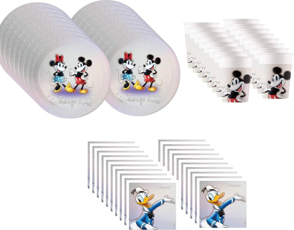 52-tlg. Disney 100 Donald Party Set für Kindergeburtstag