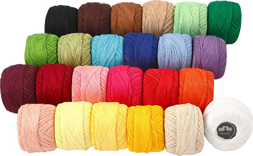 Creativ Company merzerisiertes Baumwollgarn, verschiedene Farben, 24x20 gr 1 Box