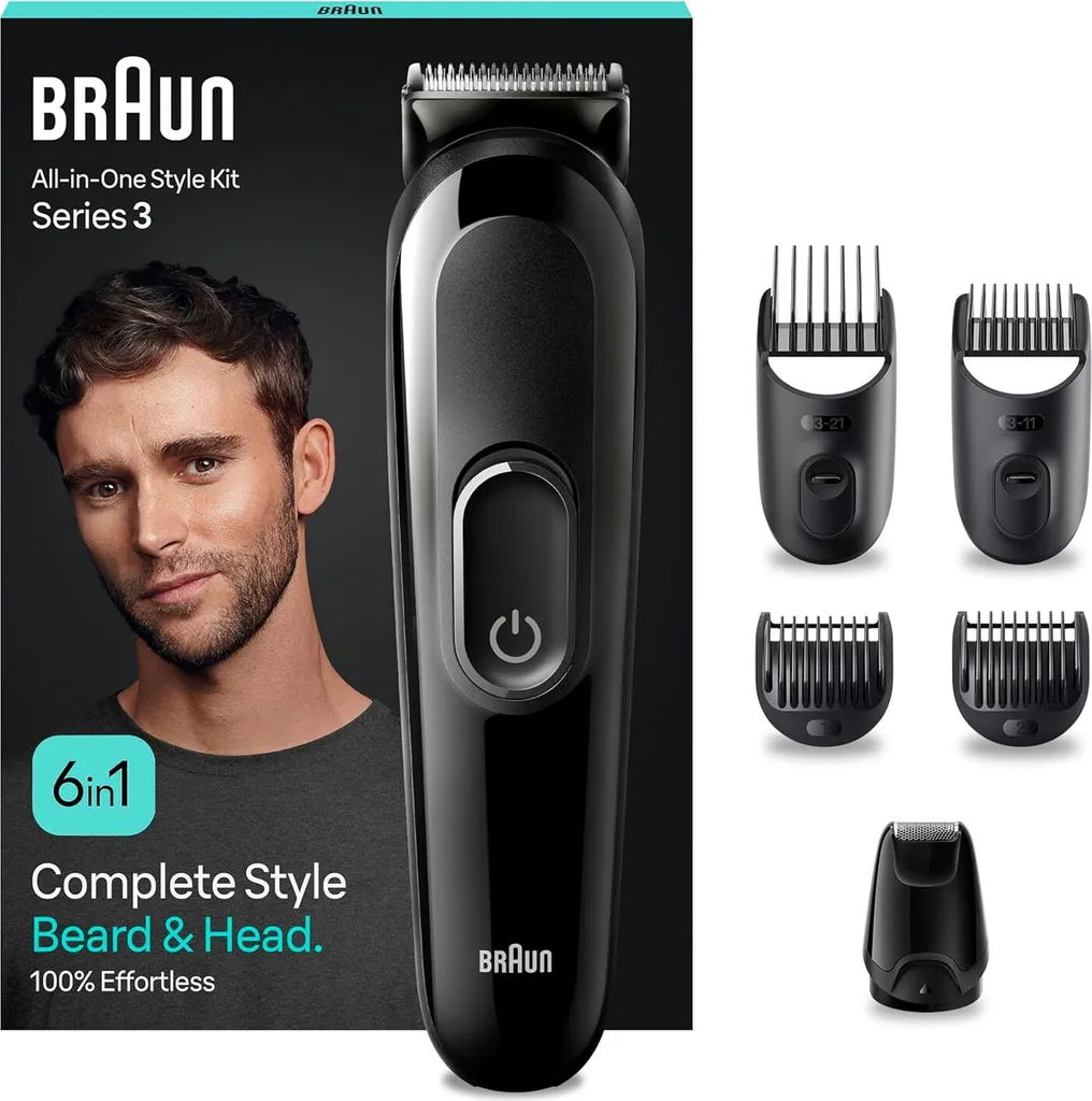 Kit Regalo Regolabarba 6 in 1 Uomo - Tagliacapelli e Trimmer