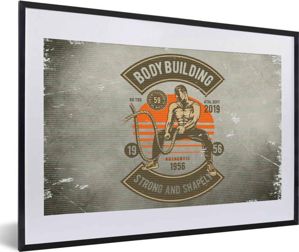 MuchoWow® MuchoWow® Gerahmtes Poster Vintage - Turnhalle - Produktbild 