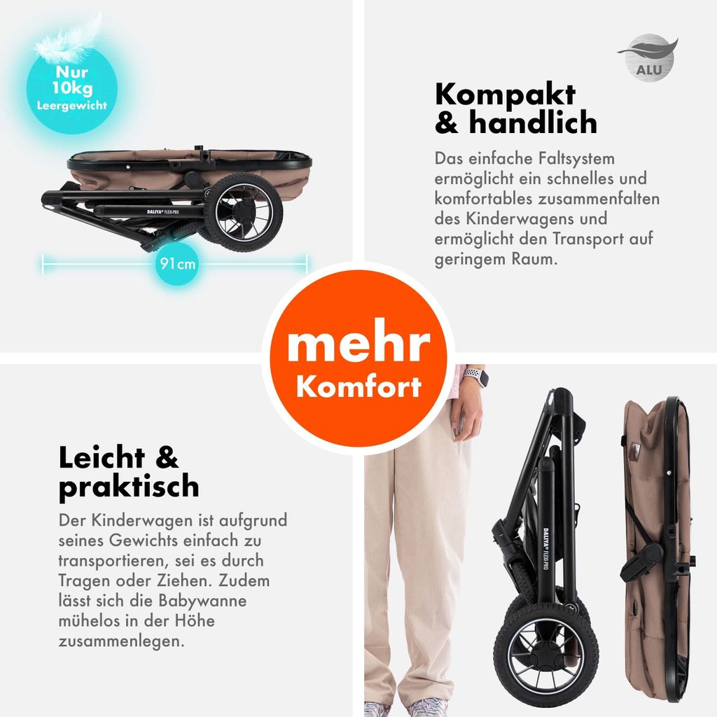 Daliya® FLEXI-PRO 2in1 Kombikinderwagen & Buggy – Produktbild 5