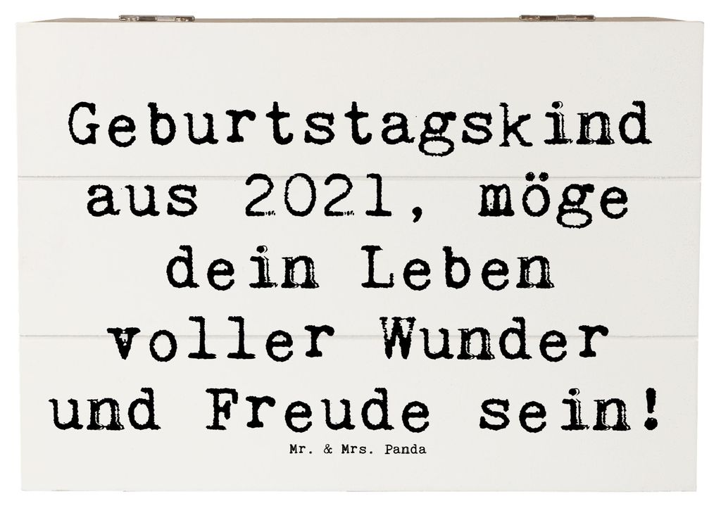 Mr. & Mrs. Panda Box Spruch 2021 Geburtstag 22 x 15 cm - Weiß - Geschenk, erfülltes Leben, Glückwunsch, Geburtstagsgeschenk, Wunder, Schatzkiste...