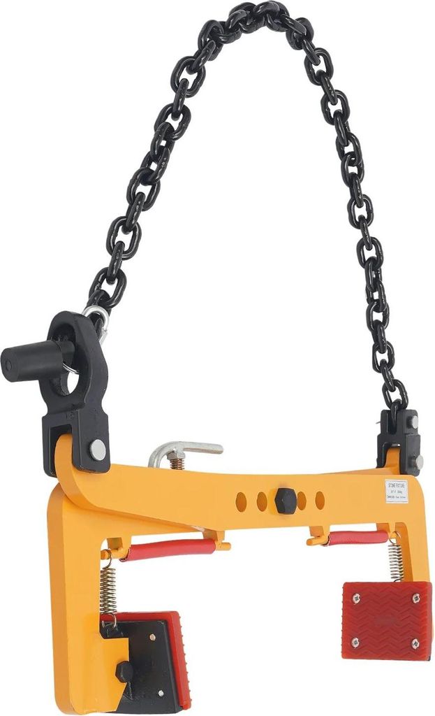 Steinhebeklemme - Scheren-Hebezange - Max. 350 kg - Verstellbar - Größe 12,7 cm (5 Zoll) - Für Nichtmetalle - Legierter Stahl - Gelb/Rot