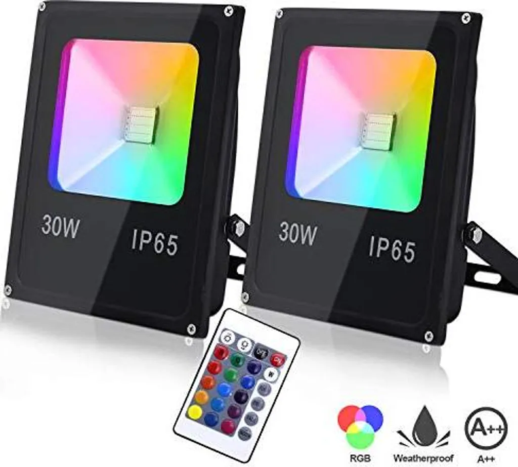 Éclairage de Jardin LED RGB 30W Projecteur Couleur Extérieur Étanche IP65