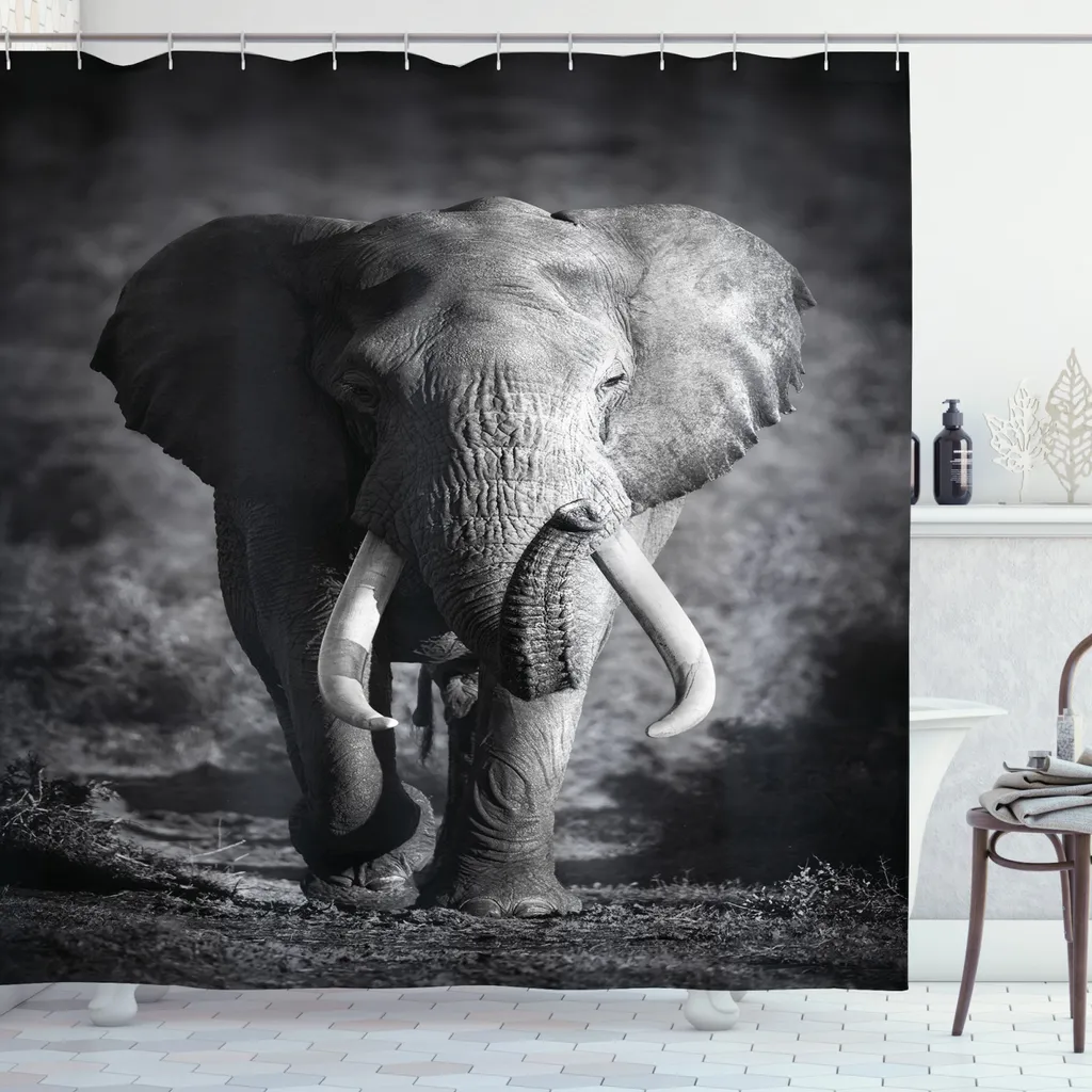 Tenda Doccia Grigia Elefante 175x200 ABAKUHAUS: Antimuffa e Design