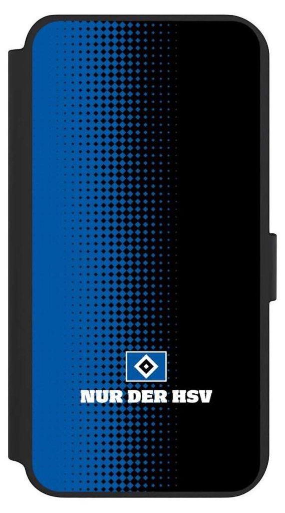 NIVOCASE Klapphülle für Samsung Galaxy S23+ Handyhülle aus Kunst Leder NIVOflip schwarz HSV Logo Offizielles Lizenzprodukt