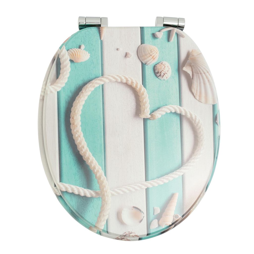 WC Sitz HEART ROPE Seil Herz Toilettensitz Softclose MDF Bad Deko