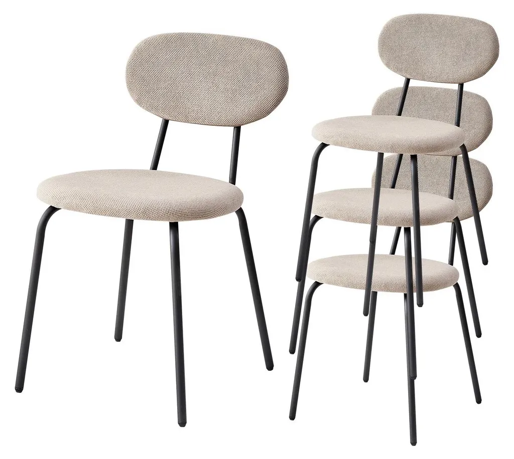 Chaise en velours blanc haute densité avec pieds en métal stable - Confortable