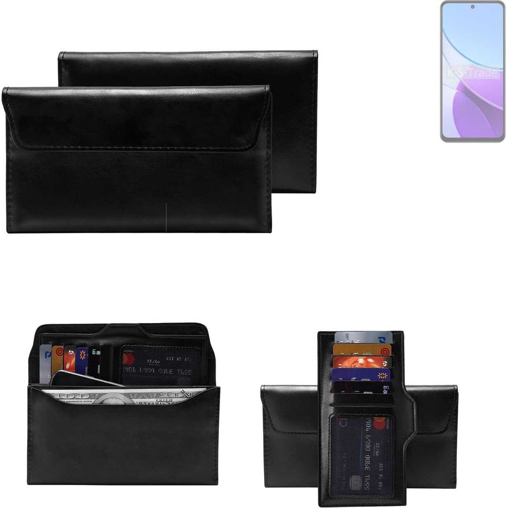 K-S-Trade Handy Hülle kompatibel mit Vivo Y19s Schutz Hülle Tasche Schutz Case Handytasche Kunstleder schwarz, 1x