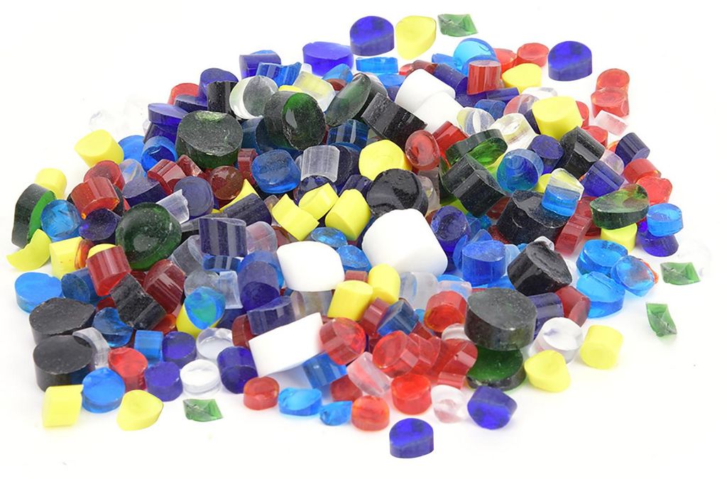 Millefiori-Glas, gemischte Farben, thermische Schmelzglasur für Dekorationen, Heißschmelz-Glasblock-Set, 100 g