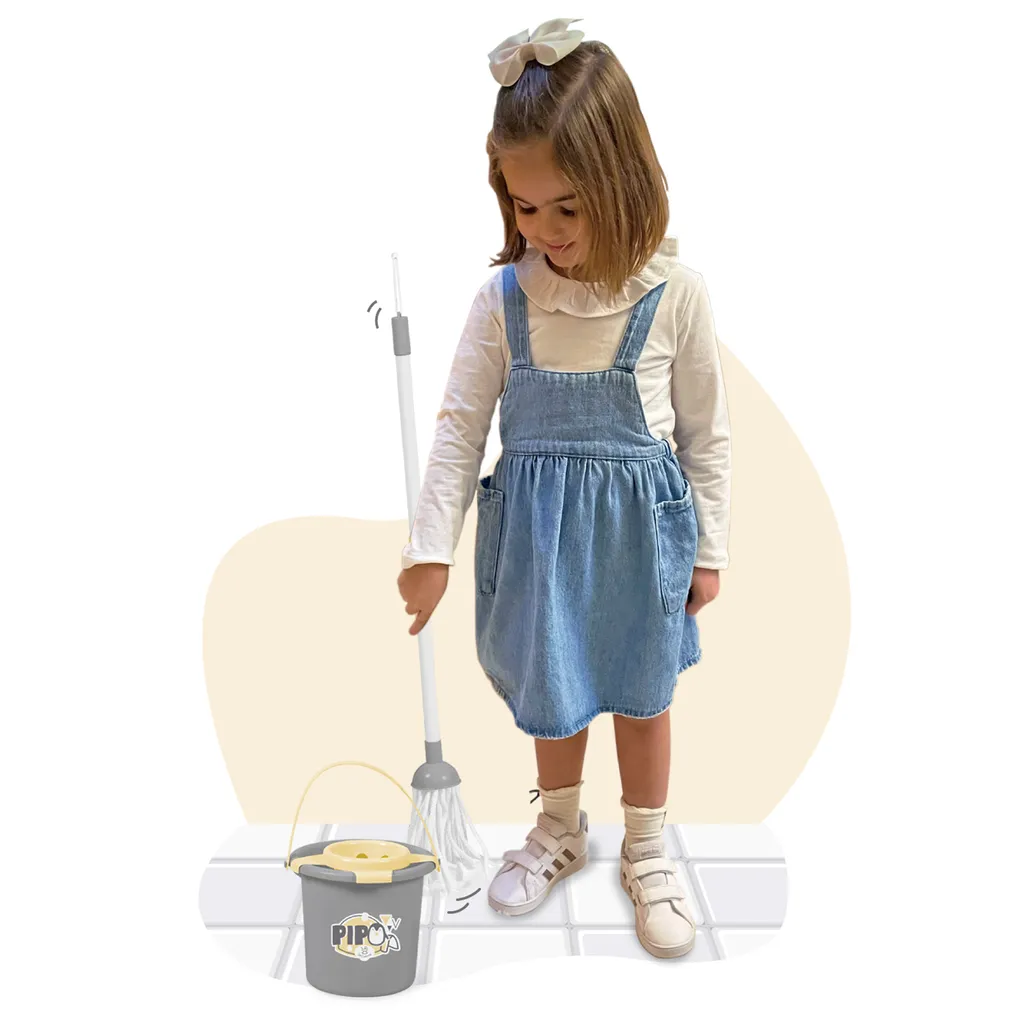 Set d'accessoires de ménage 12 pièces Pipo avec support de rangement