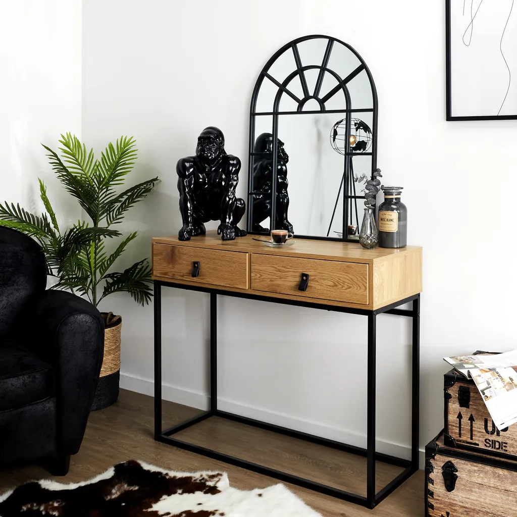 Miroir Fenêtre 60x80 cm en Métal - Solution pour Agrandir une Pièce
