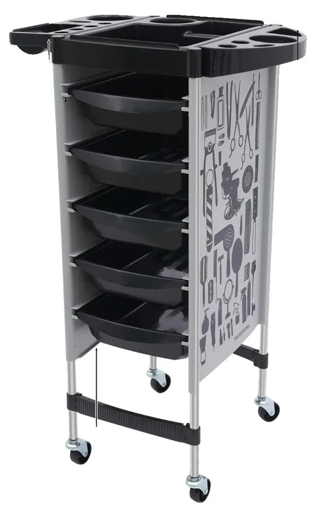 Chariot de rangement bureau et salon - Meuble 5 tiroirs modulable