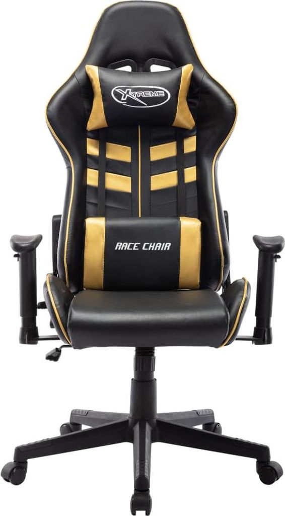 vidaXL Gaming-Stuhl Schwarz und Golden Kunstleder