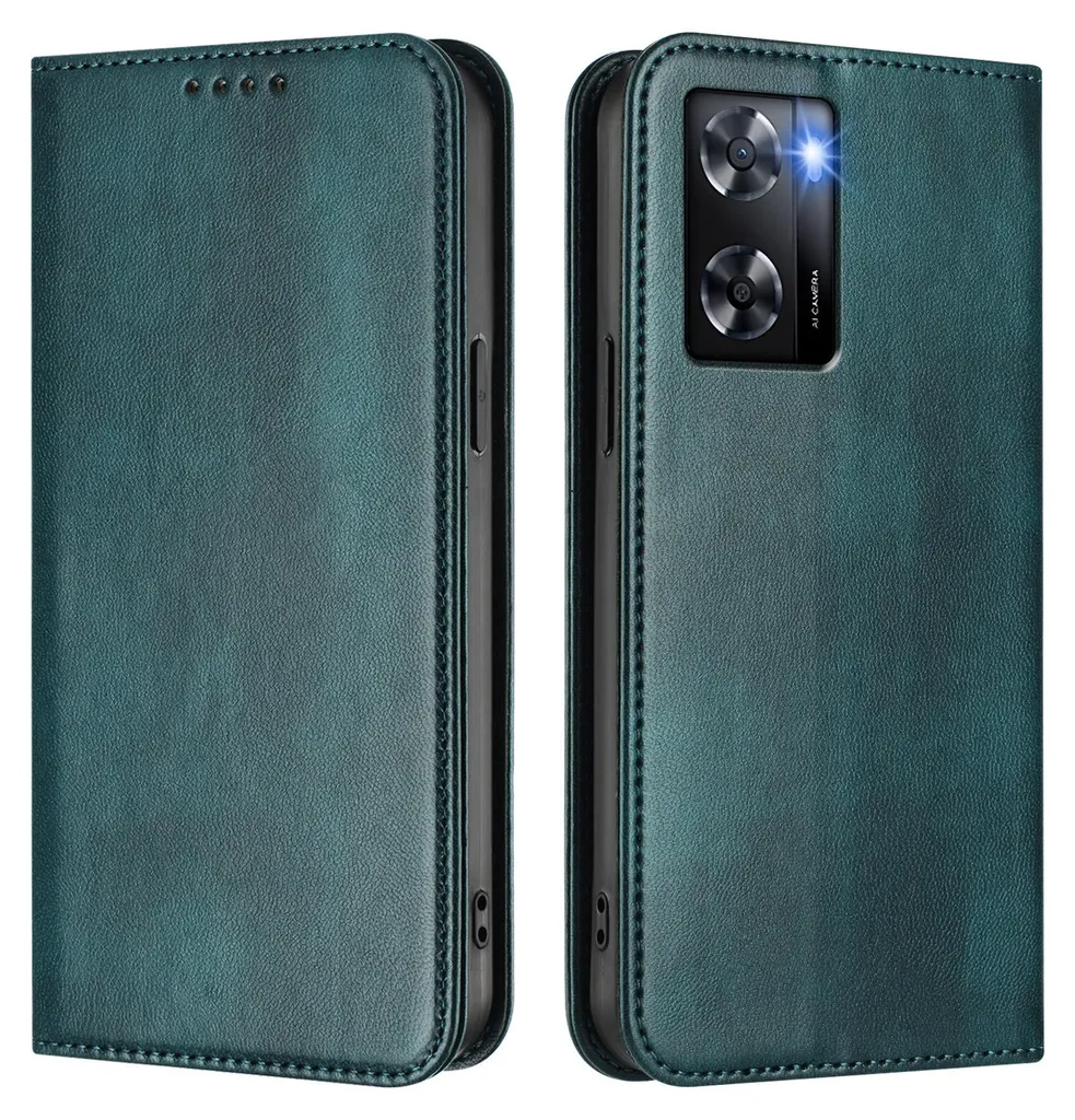 Cover Protettiva Oppo A57/A77 4G RFID Blocking - Pelle Verde - 2