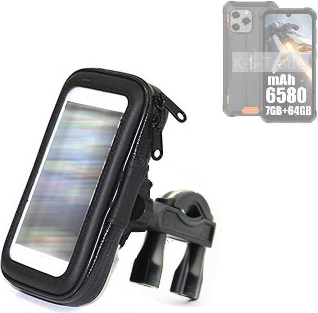 K-S-Trade Fahrrad-Halterung kompatibel mit Blackview BV5300 Pro Handy-Halterung Halter Lenkstange Fahrradhalterung Motorrad Bike Mount Wasserabweisend