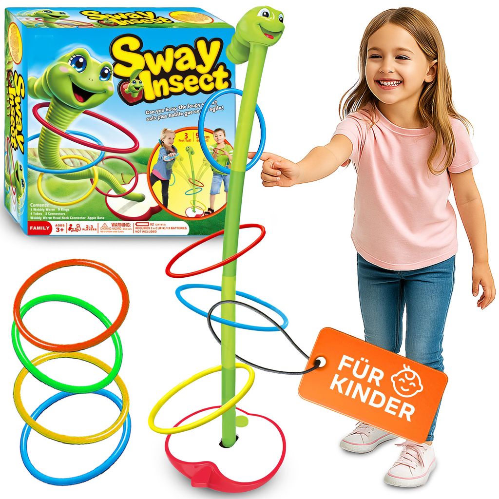 Kinderspielzeug | Tanzender Wurm | Geschicklichkeitsspiel | Fördert Geschick & Reaktion | Bunte Bewegung mit Wurm | Solo & Gruppen Spaß | 90cm | ...