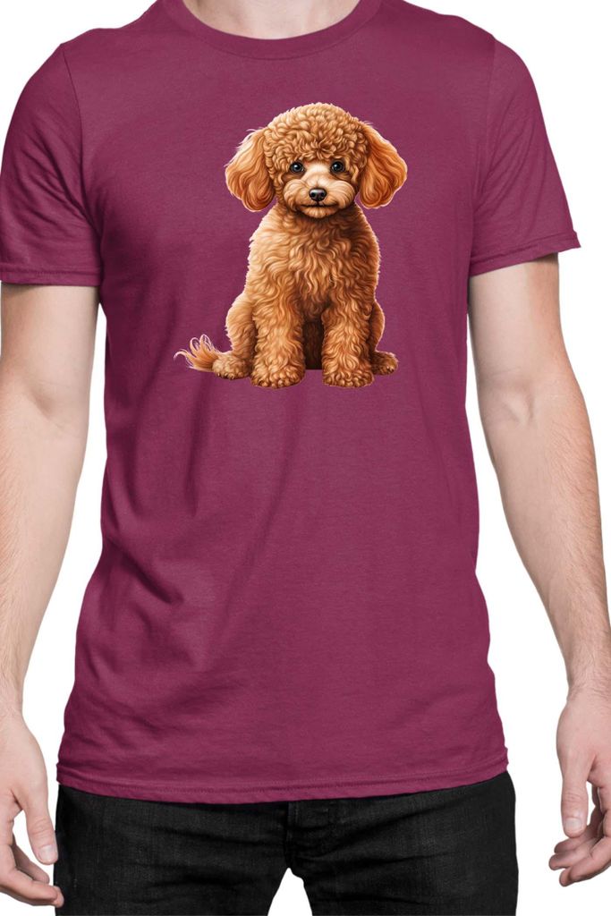 Herren T-Shirt Dogs Breeds Poodle Dog Breed 006, Man 3XL / Burgundy