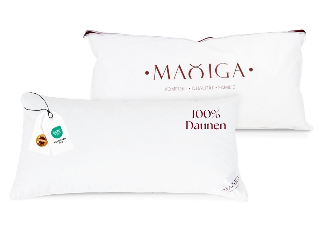 Maxiga Daunenkissen 40x80 cm | 100 % DAUNE | Füllgewicht Produktbild 