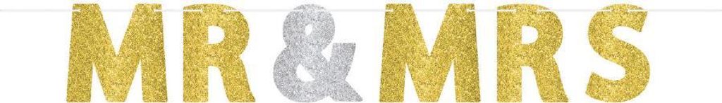 MR und MRS Hochzeitsgirlande 365x17,7cm