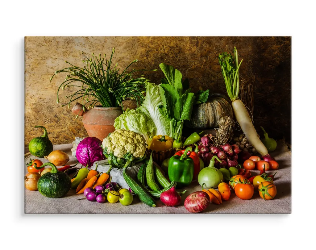 Carta da Parati Cucina XXL 100x70 cm Stampa Tela Frutta e Verdura - 3