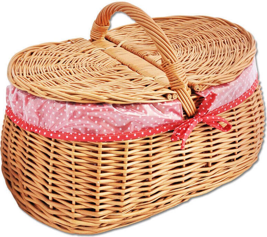 YULKA Picknickkorb "BAGI" mit abnehmbarer roter Einlage und Schutzfolie