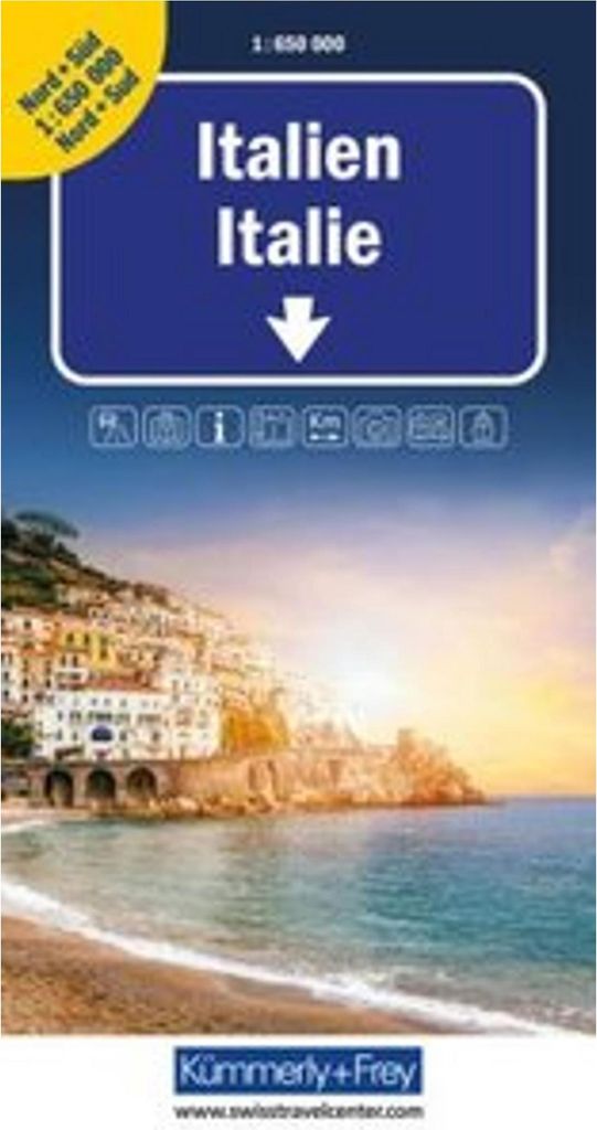 Kümmerly+Frey Strassenkarte Italien Nord+Süd 1:650.000 Produktbild 