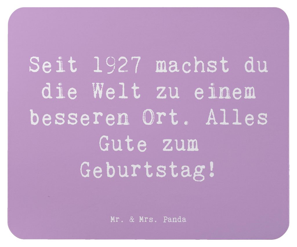 Mr. & Mrs. Panda Mauspad Spruch 1927 Geburtstag - Lavendeltraum - Geschenk, Freude schenken, Glückwunsch, Jahrgang, mausteppich, Mouse Pad, Mousep...