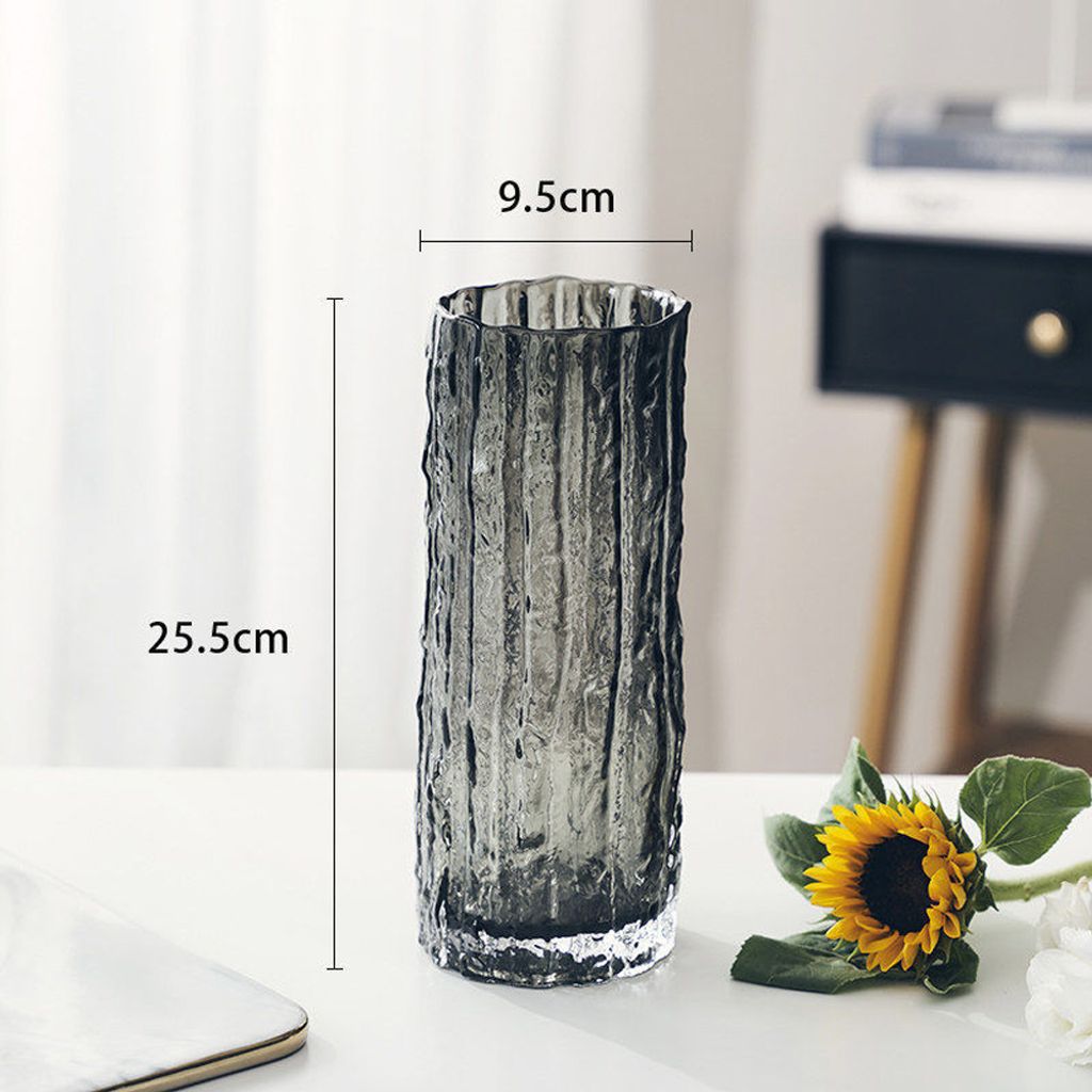360Home Gastronomiemöbel Restaurant Bar Cafe Ladeneinrichtung Glas Kristal Klare Transparente Vase Klein: 9,5*25,5cm