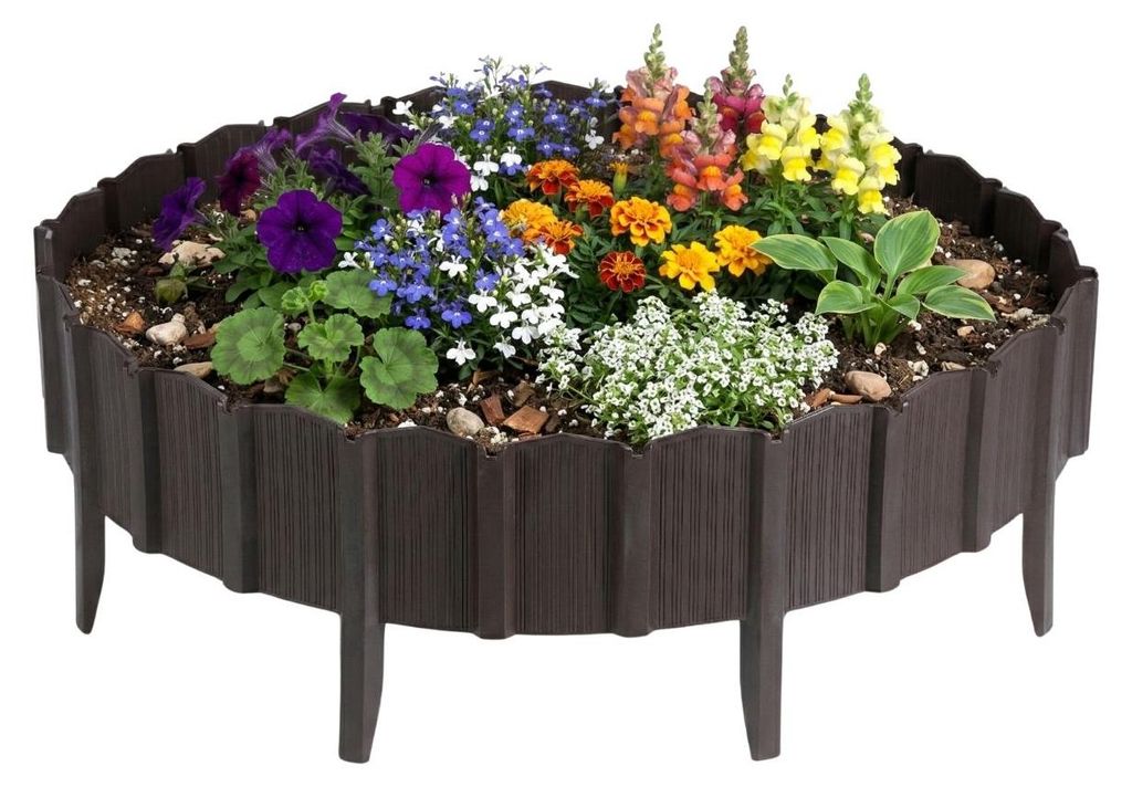 HowHomely | Beeteinfassung - Gartenpalisade - braun - 78,5 x 0,8 x 10,5 cm - Beetumrandung - Garten Zubehör - Dekorativ