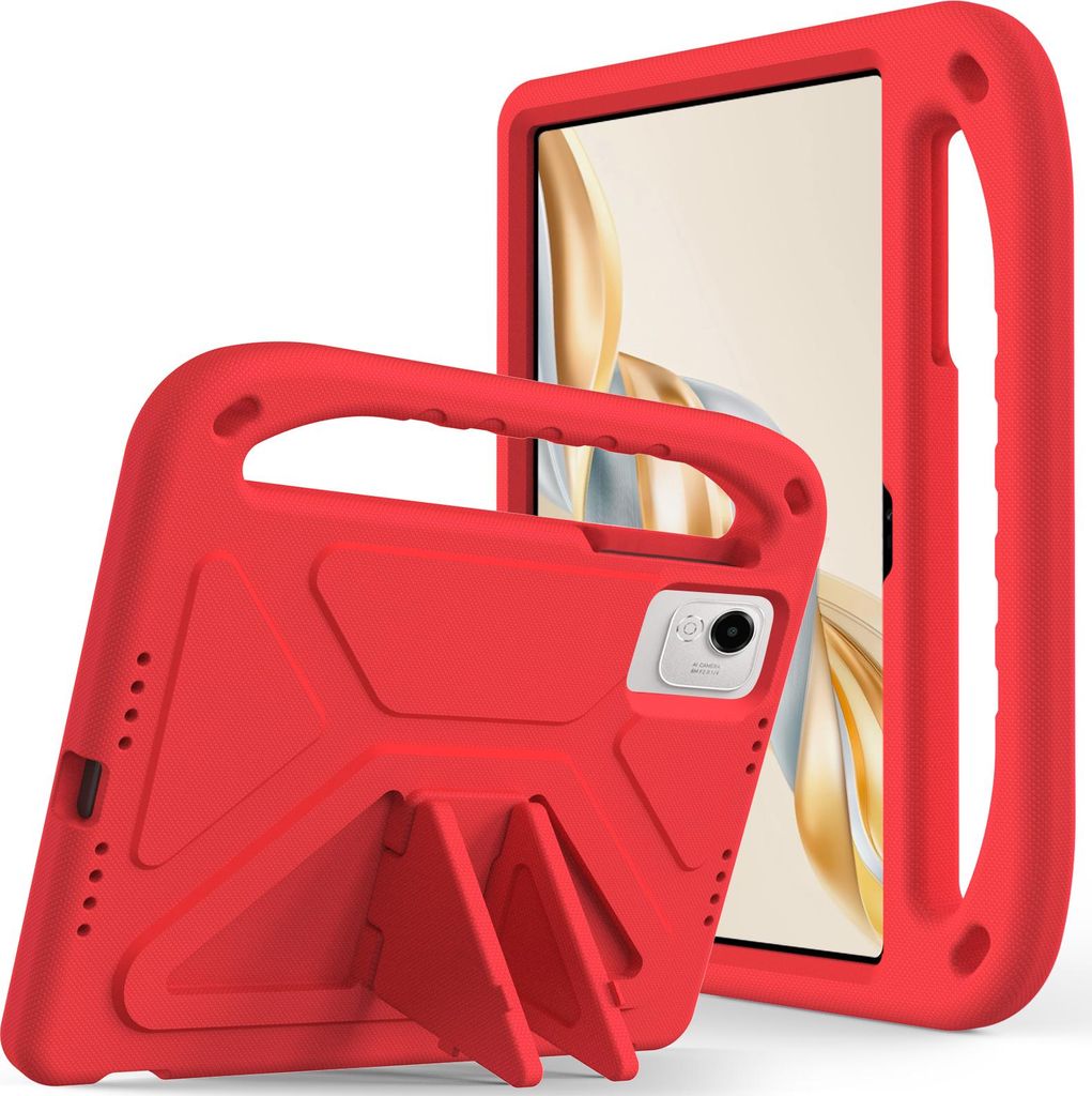Hülle für Honor Pad X9a 2025 11,5 Zoll, Leichte Stoßfeste Eva Kinder Schutzhülle mit Griff und Faltbarem Ständer Rot