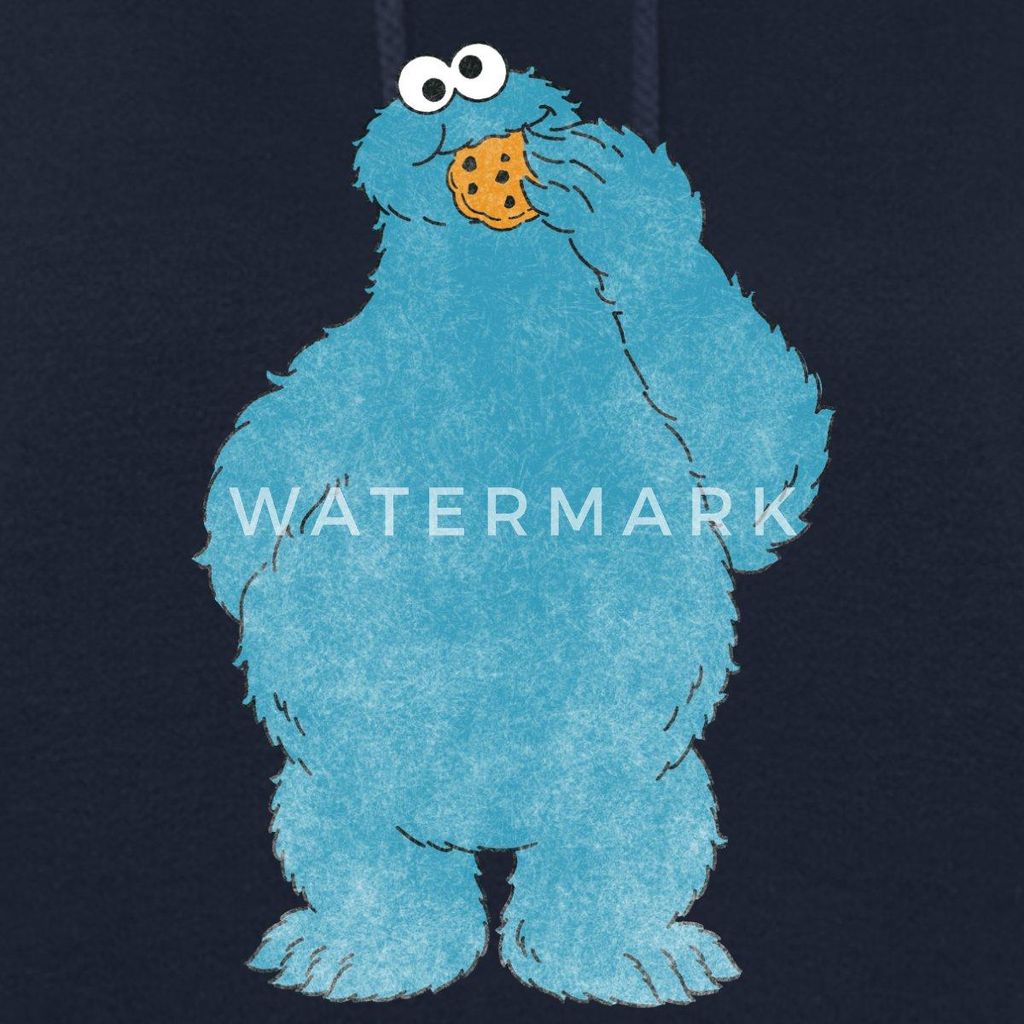 Spreadshirt Sesamstraße Krümelmonster Naschen Damen Hoodie, S, Navy