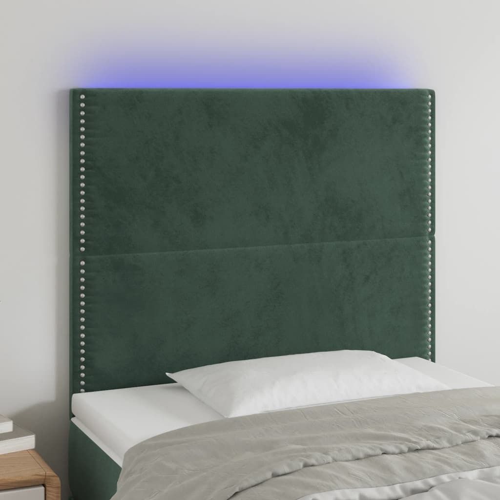 Maison Exclusive - LED Kopfteil Dunkelgrün 90x5x118/128 cm Samt